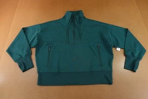 Old Navy Active Womens Size XL Green Dynamic Fleece Half-Zip Sweatshirt NWT - Picture 1 of 10