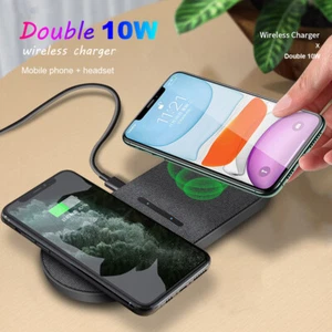 20W Wireless Charger Dual Charging Mat Pad For iPhone 13 Pro 12 X Samusng S20 - Zdjęcie 1 z 12