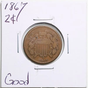 1867 2C Two Cent Piece in Good Condition #5068 - Picture 1 of 2