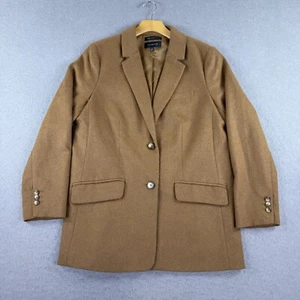 Talbots Women's Brushed Italian Wool Blend Long Blazer Camel Tan Size 10 - Picture 1 of 9