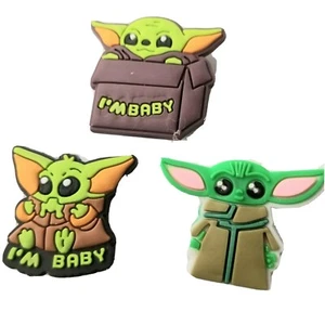 Star Wars Baby Yoda! NEW! 3pc Set Shoe Charms For Shoes, Bracelets, Crafts & Mor - Picture 1 of 2
