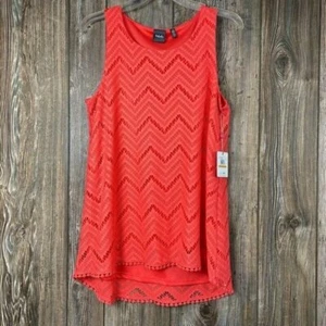 Rafaella Damen Tank koralle Chevron U-Ausschnitt gefütterte Bluse Wm Gr. S neu mit Etikett UVP $ 58 - Bild 1 von 3