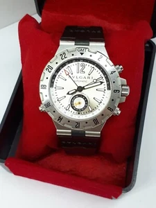 BVLGARI DIAGONO PROFESSIONAL GMT 40S AUTOMATIC SWISS MEN'S WATCH STAINLESS STEE - Picture 1 of 12