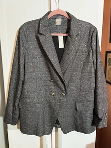 Chico’s Double-Breasted Shimmer Blazer Chico’s Size 3 (US 16/18) NWT - Picture 1 of 5