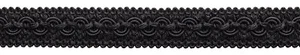Schwarz 1" Gimp Zopf Borte Onyx [Meterware] - Bild 1 von 1
