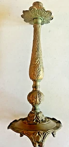 Vintage 11" Brass Ornate Candlestick Candle Holder Gold Art Nouveau - Picture 1 of 3
