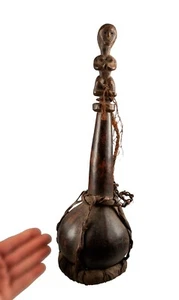 Fang Gabon African Art Calabash Cap Medicinal Water Bottle AA595 - Picture 1 of 12