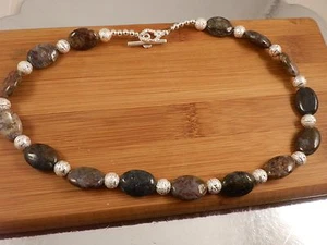 Collana Pietersite 18" - pietre 16mm - marrone, blu, bianco, nero - Foto 1 di 5