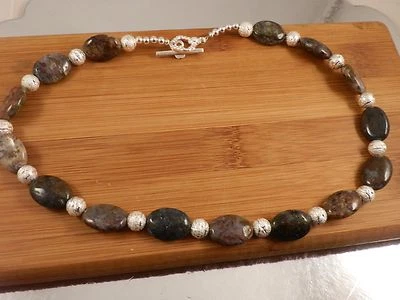 18" Pietersite Necklace - 16mm stones - brown, blue, white, black - Image 1 of 4