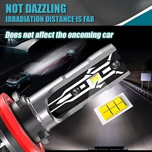 H8 H9 H11 LED Headlight Bulbs Canbus Error Free, 12V 70W 12000Lumens 6000K Xenon - Picture 1 of 7