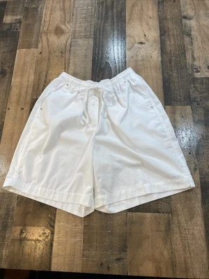 Pantalones Cortos Studio Works Mujer Blancos Talla 10P Tirar Elástico Cordón Cintura Bolsillos Foto 1 de 4