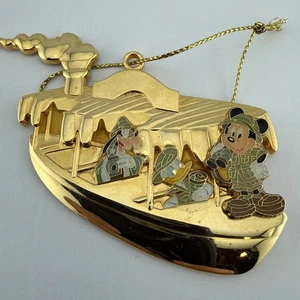 Disney Golden Ride Vehicle Jungle Cruise Mickey Donald Duck Goofy Ornament 2005 - Picture 1 of 7