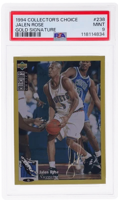 1994 Collector's Choice Jalen Rose Gold Auto #238 PSA 9 Rookie RC - Image 1 of 2