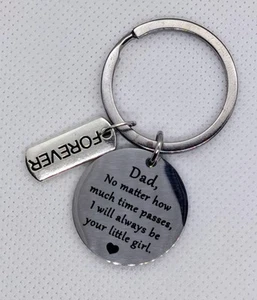 Dad Gift from Daughter Keychain With Charm  - Picture 1 of 2