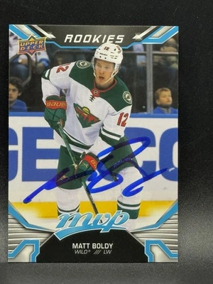 2022-23 Upper Deck MVP Matt Boldy Minnesota Wild  #222 RC Rookie SIGNED IP AUTO - Image 1 of 2