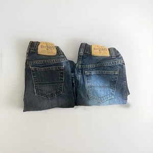 2 Stück Kinder Place Jungen Bootcut Jeans Größe 6 verstellbarer Bund blau Denim - Bild 1 von 6