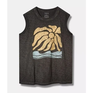 Torrid Women's Plus Size Waves Classic Fit Slub Crew Neck Tank Top Size 4 4X New - Picture 1 of 7