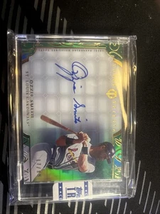 2015 Topps Tribute Ozzie Smith GREEN AUTO Autograph #D 17/99 Cardinals Wizard - Picture 1 of 2