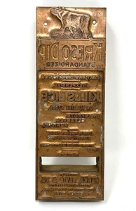 Kreso Dip standardisierter Werbedruckblock mit Kupferplatte Vintage - Bild 1 von 8