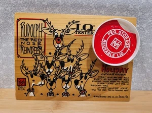 1976 Vintage IQ TESTER Rudolph The Red Nose Reindeer Christmas Peg Game - Picture 1 of 5
