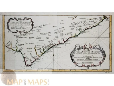 Suite de la Coste Guinee, Gold Coast Africa with Kingdoms Bellin 1753 - Image 1 of 4
