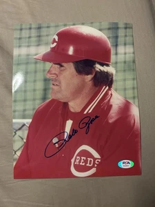 Pete Rose Cincinnati Reds Signed Autograph 8 x 10 Photo PSA DNA - Picture 1 of 2