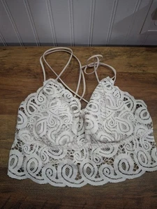 Victoria's Secret Bralette-Pullover PINK Small cremeweiß Spitze - Bild 1 von 5