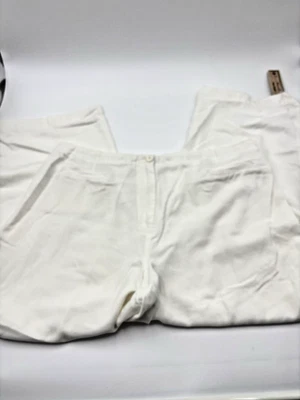 Calça Pendleton Branca Tenecel Botão Pull On Tamanho 18 Elástica Costeira - Imagem 1 de 4