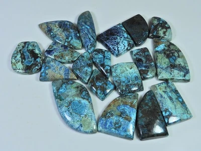295Cts.. Natural Shattuckite Azurite Fancy Cabochon Loose Gemstone 18Pcs Lot Q49 - Image 1 of 4