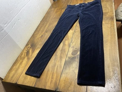 Pantalones de bota Anthropologie Pilcro Demilune para mujer de terciopelo azul marino tiro medio 30 Foto 1 de 4