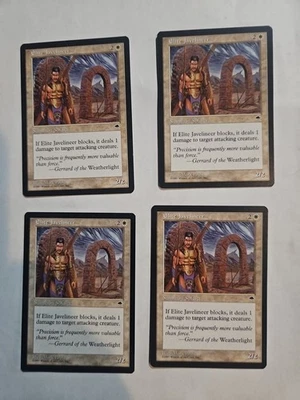 MTG Magic The Gathering Tempest  White 1997 ELITE JAVELINEER  x4. Mint - Image 1 of 4