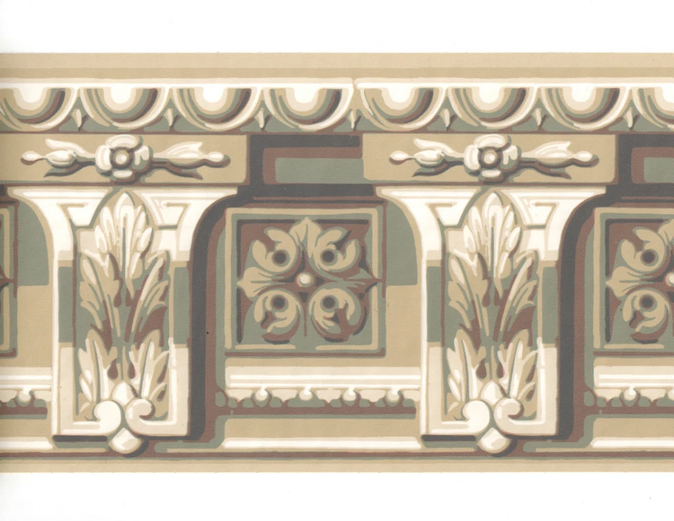 建筑皇冠成型 Cornice Corbel 蓝色棕褐色 墙纸 边框 — 第 1/1 张图片