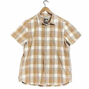 Camisa The North Face para Hombre Extra Grande Marrón a Cuadros Mangas Cortas con Botones Informal - Imagen 1 de 5