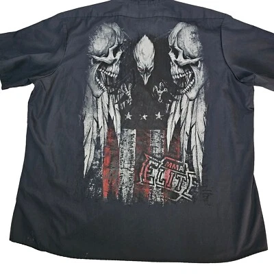 РЕДКАЯ! Рубашка на пуговицах MMA Elite Skeleton Knight размер 2XL Cyber Y2K Mallgoth   - Изображение 1 из 4