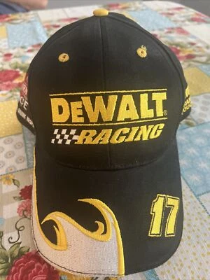 Gorra NASCAR Matt Kenseth DeWalt Racing #17 bordada llamas negras y amarillas Foto 1 de 4