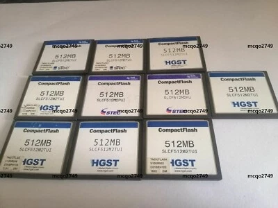 10X  STEC 512MB CompactFlash CF  Card  Memory CARD 512MB    SLCF512M2 - Image 1 of 2