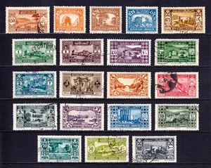 LEBANON — SCOTT 114-134 — 1930-35 PICTORIAL SET — USED — SCV $66 - Picture 1 of 2