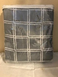 Better Homes & Gardens-BHG Boxed Out Grey/White Window Curtain Panel 52x84- Pair - Picture 1 of 5