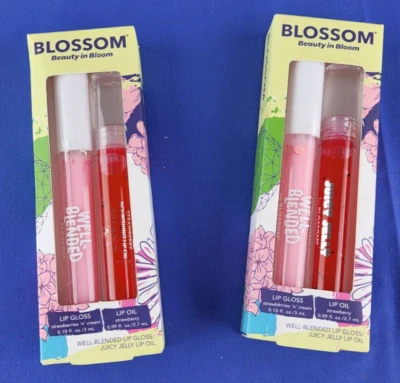 NUEVO Brillo de labios Blossom Strawberries n Cream aceite de labios de fresa bien mezclado jugoso Foto 1 de 2