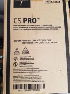 CS Pro 16" Cuff Nitrile Exam Gloves, Blue MED 50/Bx. Extended Cuff. 1 Case NEW - Picture 1 of 5