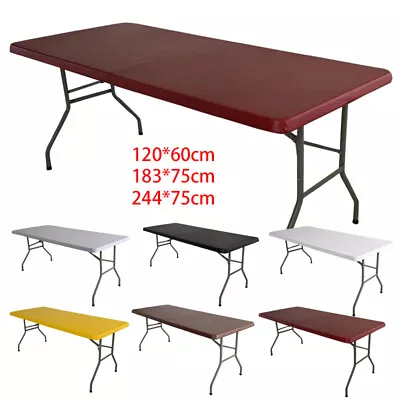 Fitted Rectangular Waterproof Table Cover Elastic Oil Proof Protector Tablecloth - Image 1 of 4
