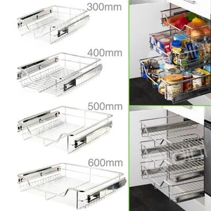 Dihl Pull Out Wire Baskets Bedroom Kitchen Cupboards 300mm 400mm 500mm & 600mm - Picture 1 of 5