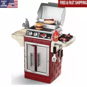 Kids BBQ Playset Grill Utensils Hamburger Hot Dog Cooking Toy Outdoor Indoor New - Picture 1 of 6