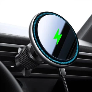 For 15w Magsafe Car Mount Charger vibrant Led Decoration Wireless Car Charger - Picture 1 of 7
