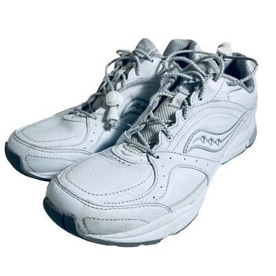 Saucony Grid Integrity Running Shoes Women's Size 12B White Leather Sneakers - Image 1 of 4