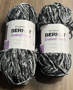 Bernat CRUSHED VELVET Yarn DEEP GRAY 100 % POLYESTER Set of Two 10.5 oz ea. - Picture 1 of 9