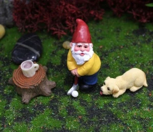 4pcs/Set Gnome Dog Statue Garden Sculpture Tabletop Figurine Home Decor Gifts - Picture 1 of 4