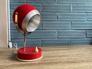 Vintage Space Age Lamp Design Atomic Light Mid Century Table Pop Art Eyeball Red - Picture 1 of 16