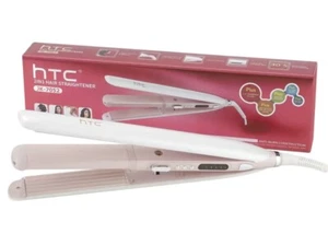 NWT-HTC 2 IN 1 HAIR STRAIGHTENER - PINK AND WHITE - Picture 1 of 3