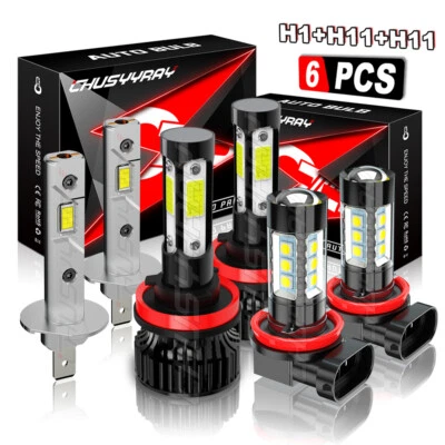 Para Ford C-Max 2013-2017 -6 piezas Faro LED Alto/Lo + Faros Antiniebla Combo Bombillas 6000K Foto 1 de 4